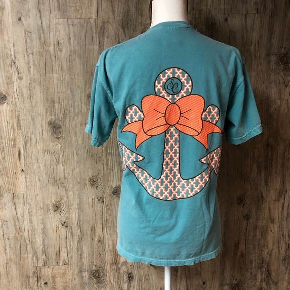 Southern couture teal blue shirt sleeve shirt - Picture 2 of 8